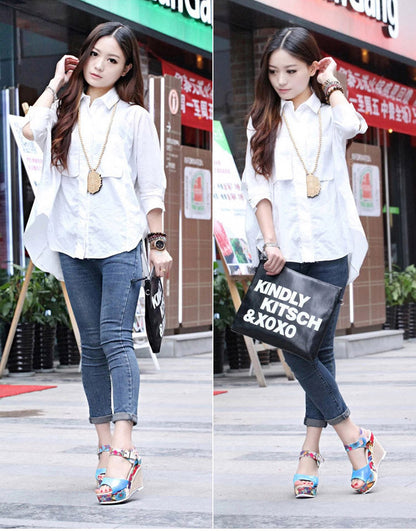 Orthopedic Balance Floral Heeled Sandals - Unique Elegance