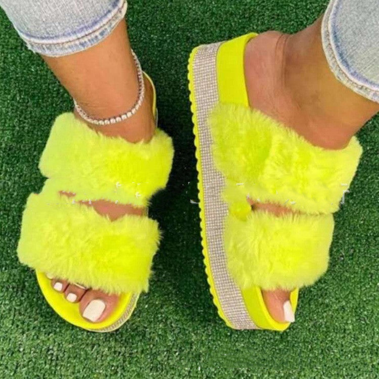 Orthopedic Balance Fluffy Bling Slippers - Unique Style And Comfort