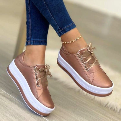 Orthopedic Balance Flat Sneakers With Ribbon - Unique Style And Comfort