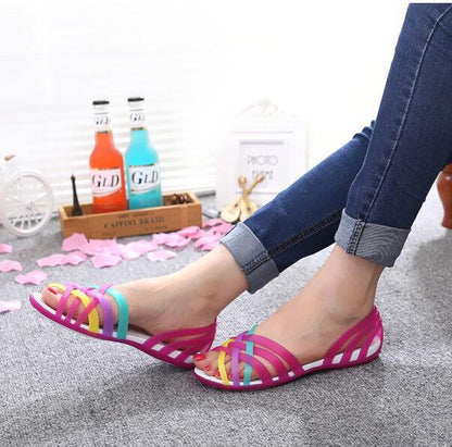 Orthopedic Balance Colorful Criss-Cross Flat Slide Sandals