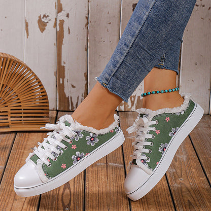 Orthopedic Balance Canvas Shoes - Floral Low-Top Comfort