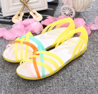 Orthopedic Balance Colorful Criss-Cross Flat Slide Sandals
