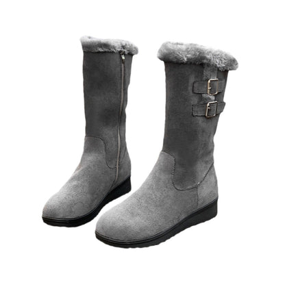 Minh | Faux-Fur Buckle Mid-Calf Winter Boots
