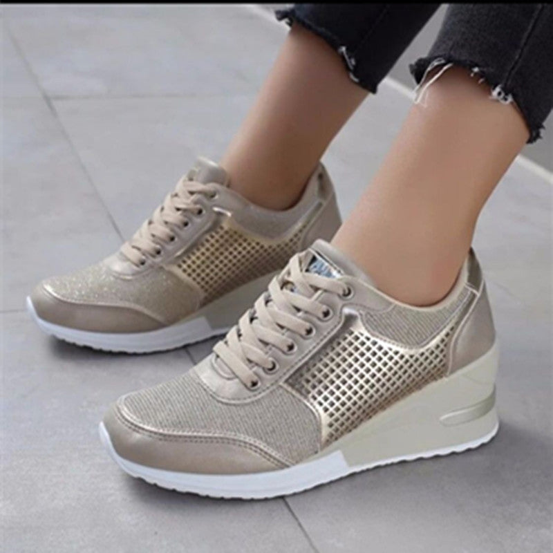 Orthopedic Balance Lace-Up Sneakers With Wedge Heels