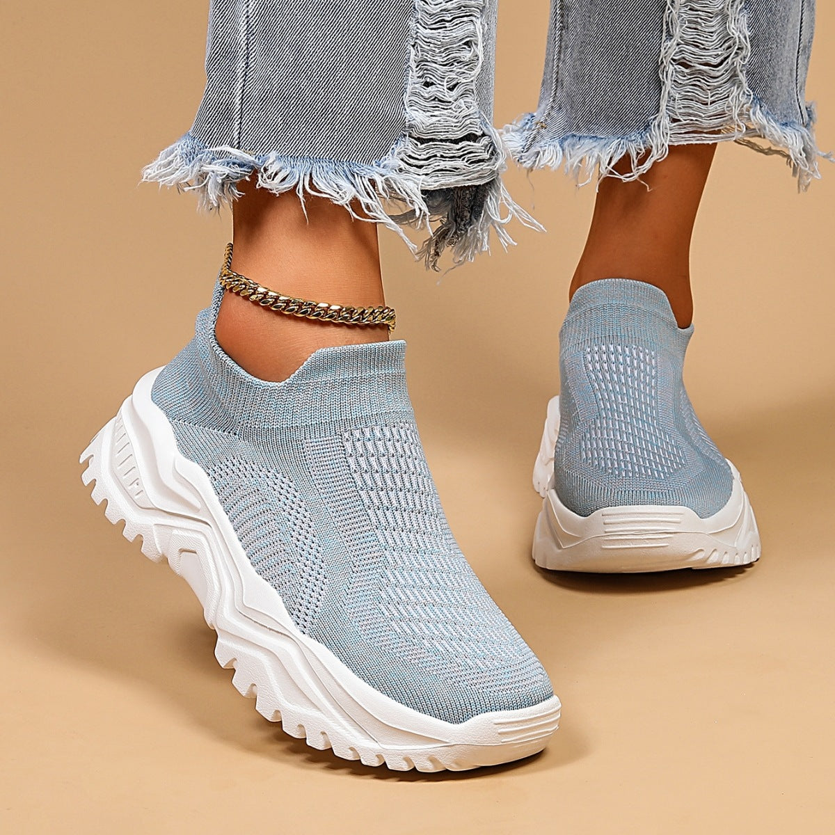 Orthopedic Balance Women’s Knit Slip-On Sneakers – Lightweight Breathable Comfort Shoes