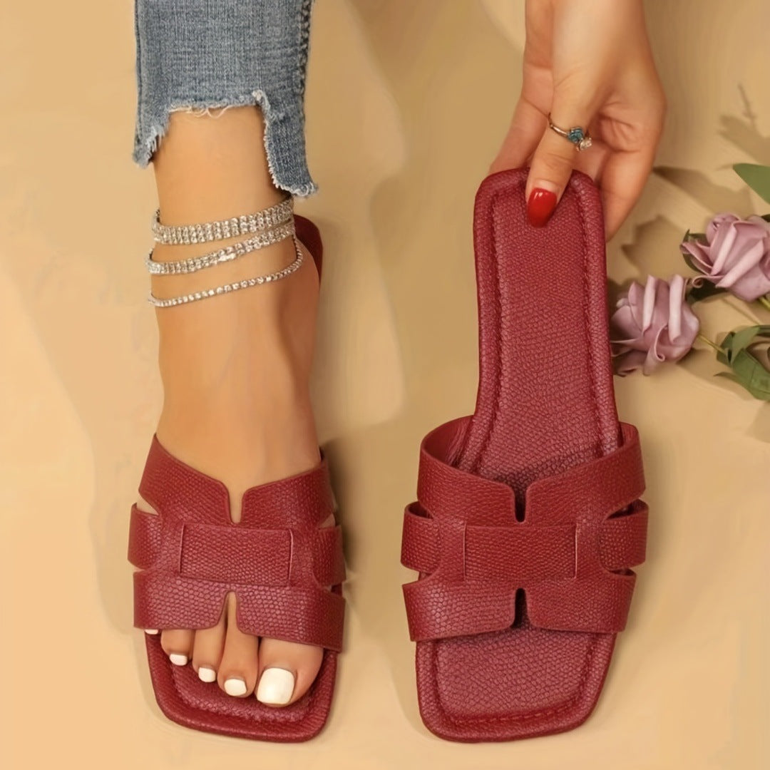 Orthopedic Balance Square-Toe Flat Sandals - Unique Elegance For Summer