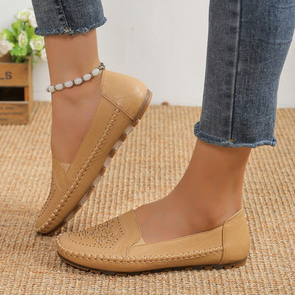 Orthopedic Balance Casual Gommino Handmade Shoes In Solid Color