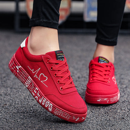 Orthopedic Balance Love Print Canvas Shoes For Couples - Unique And Trendy
