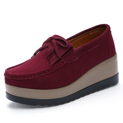 Orthopedic Balance Shoes With Fringe Bow Design - Comfort And Elegance
