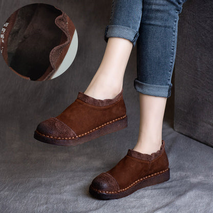 Abby | Orthopedic Vintage Suede Slip-On Loafers – Hand-Stitched Comfort Shoes
