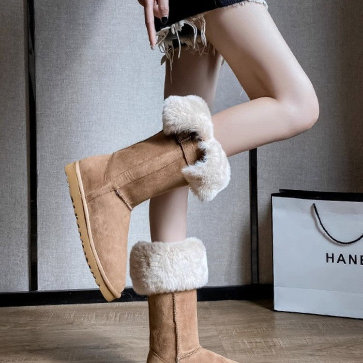 Alexa | High Tube Foldable Warm Fur Boots