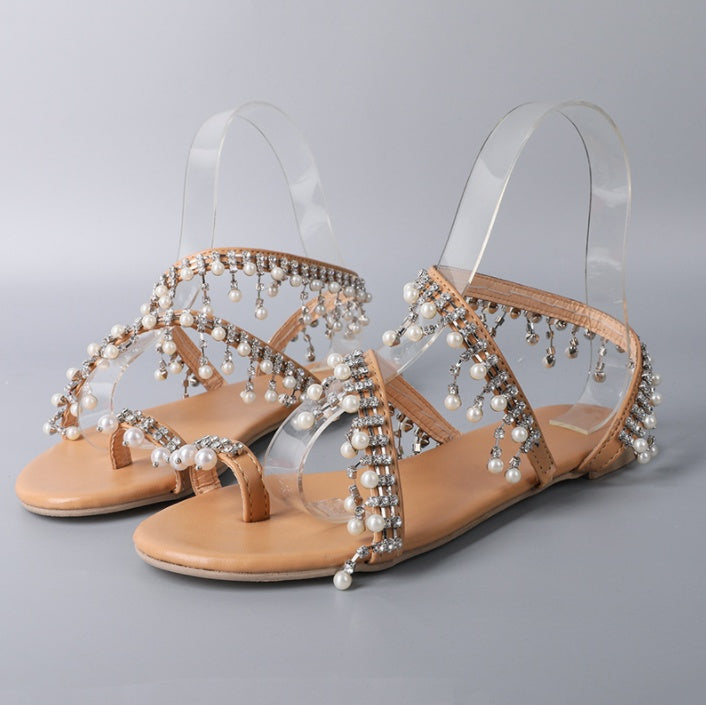 Orthopedic Balance Handcrafted Roman Sandals With Beads  - Unique