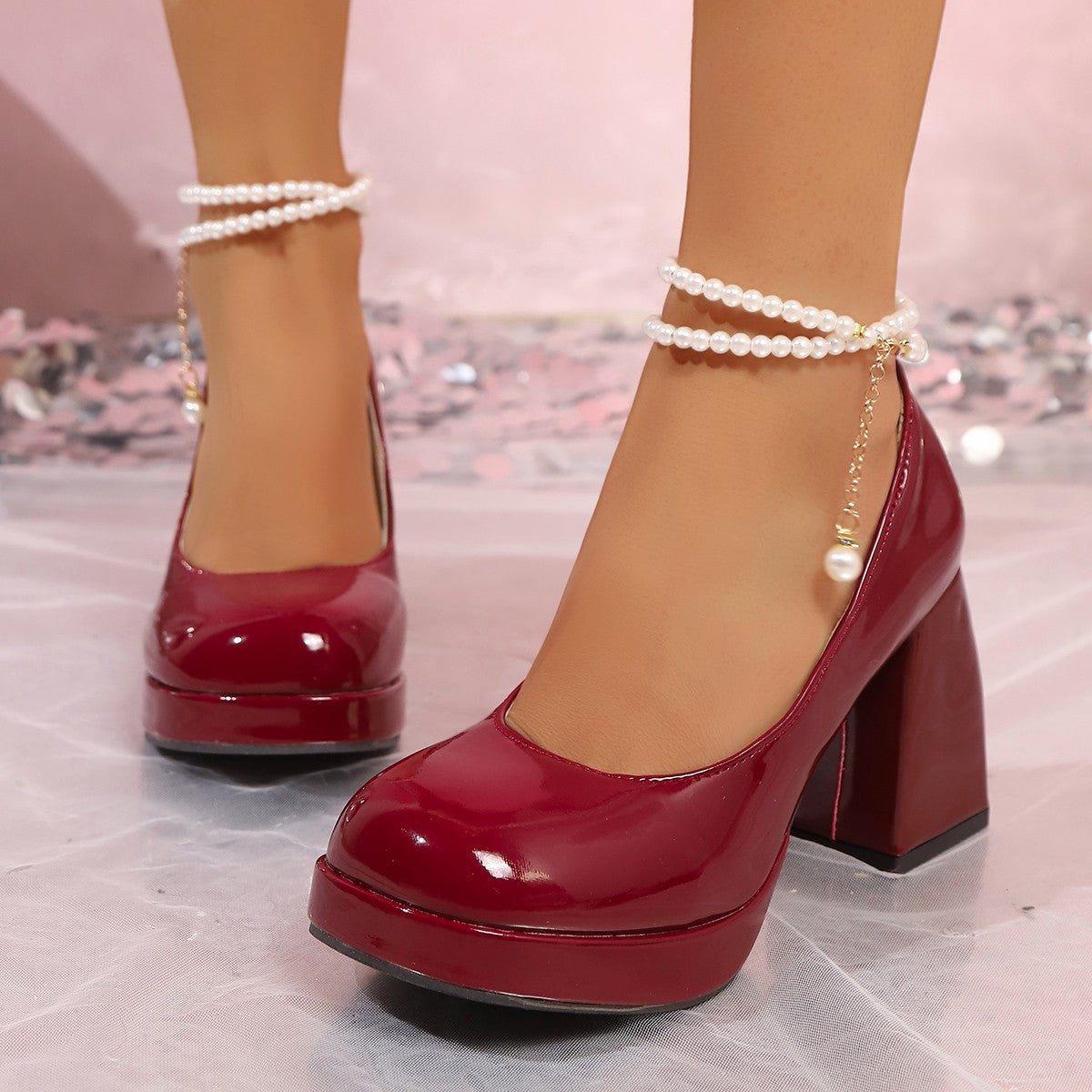 Orthopedic Balance | Platform Mary Jane Block Heel Pumps