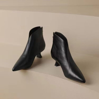 Orthopedic Balance Chic French-Style Kitten Heel Ankle Boots