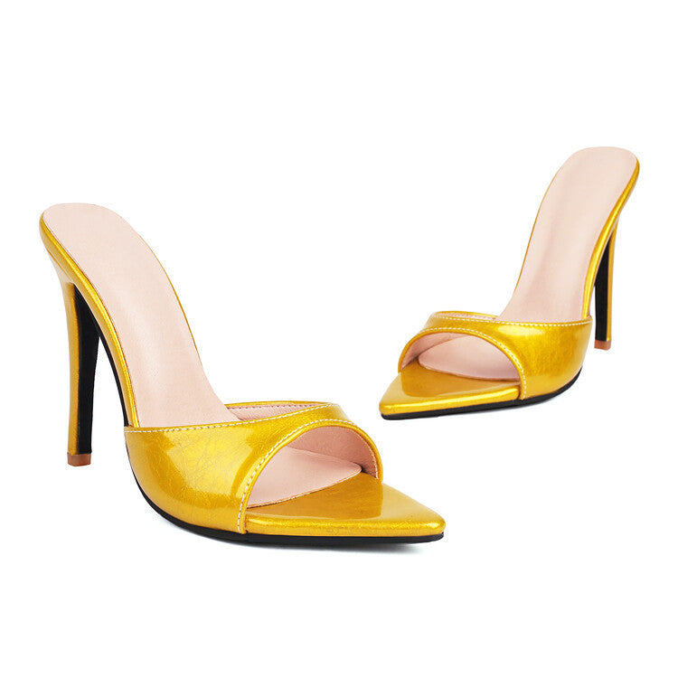 Orthopedic Balance Textured Pointed-Toe Open-Toe High Heels - Unique Elegance