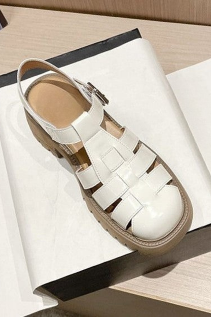 Orthopedic Balance Platform Sandals - Closed Toe Comfort