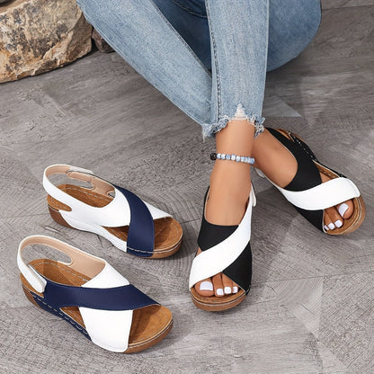 Francesca | Women’s Color Block Open-Toe Slingback Sandals