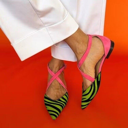 Orthopedic Balance Pointed-Toe Slingback Flats