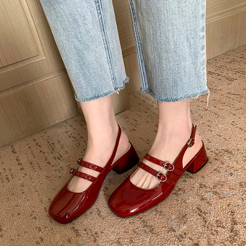Orthopedic Balance | Glossy Mary Jane Strap Flats