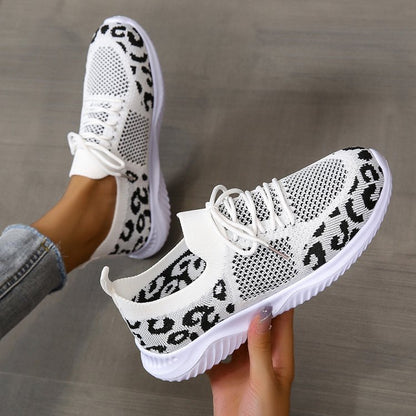 Orthopedic Balance White Leopard Print Sneakers - Unique And Stylish