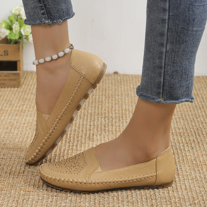 Orthopedic Balance Casual Gommino Handmade Shoes In Solid Color