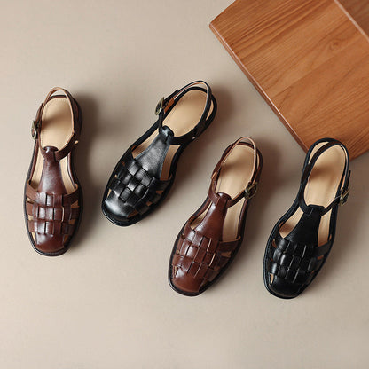 Orthopedic Balance Low-Heeled Open Sandals - Unique Vintage Style