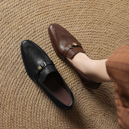 Orthopedic Balance Leather Loafers - Low Heel Comfort