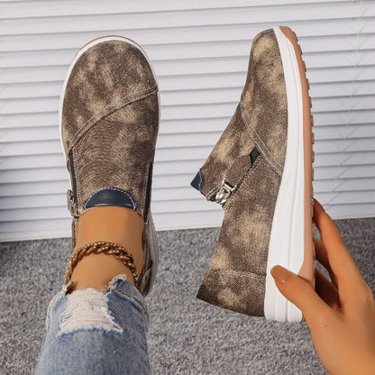 Orthopedic Balance Denim Slip-On Sneakers – Lightweight Casual Walking Shoes