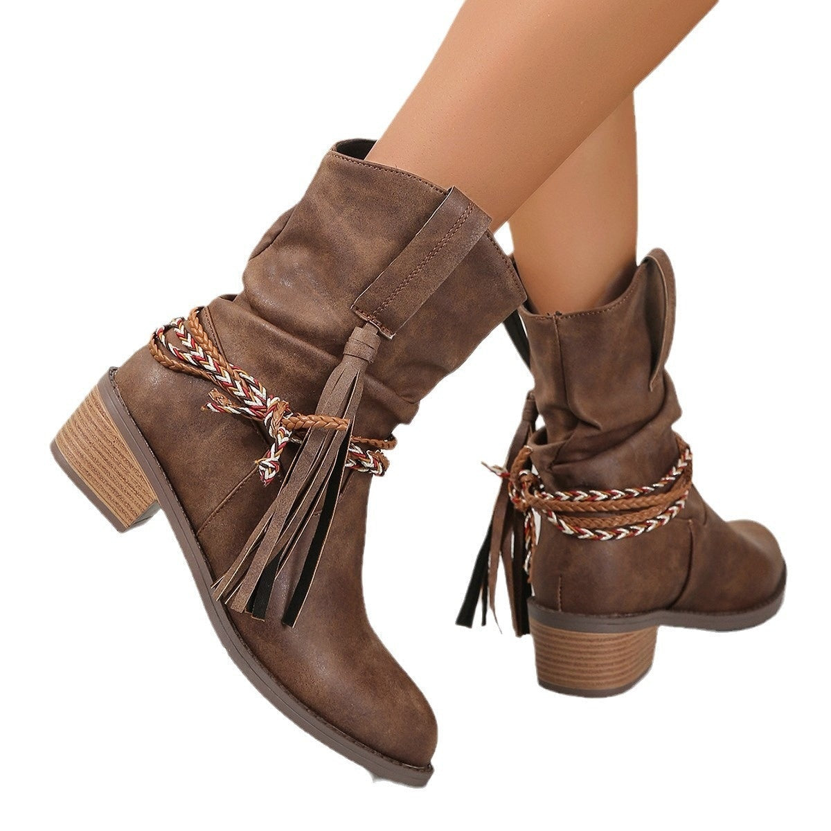 Orthopedic Balance Pleated Tassel Boots - Ergonomic Comfort