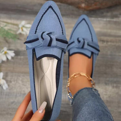 Orthopedic Balance Pointed Toe Flat Shoes With Bow