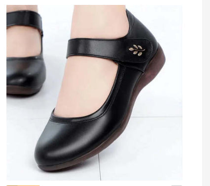 Orthopedic Balance Peeptoe Leather Shoes - Soft Sole Strap