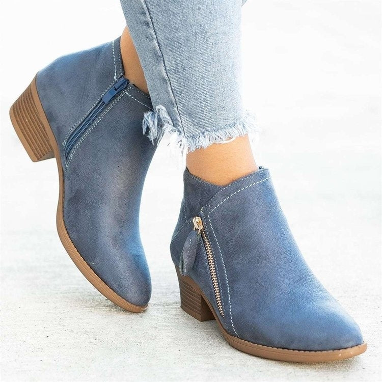 Merla | Everyday Suede Block-Heel Orthopedic Ankle Boots