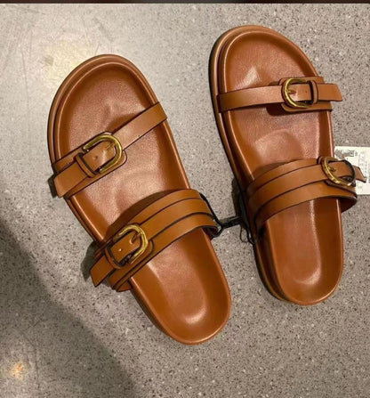 Orthopedic Balance Double-Buckle Comfort Slide Sandals