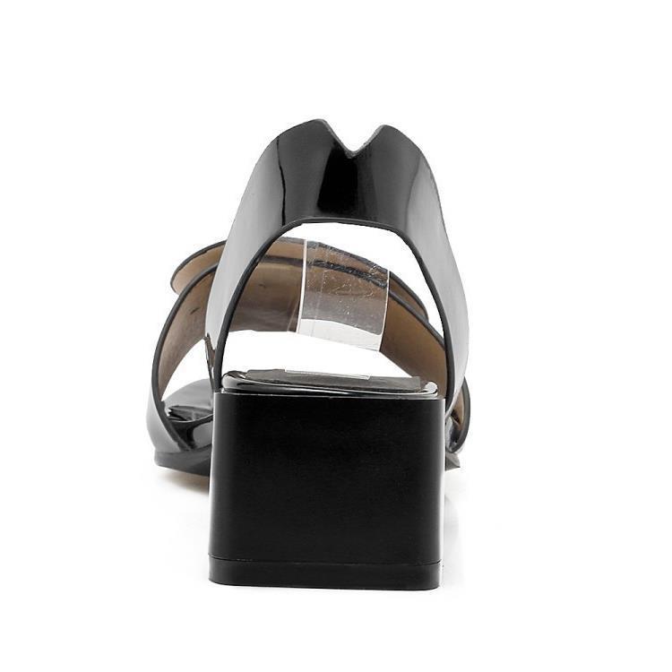 Orthopedic Balance Patent Leather Mid-Heel Shoes With Buckle