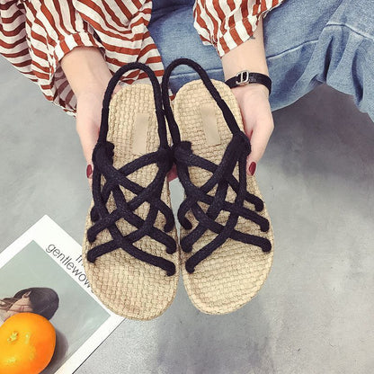 Orthopedic Balance Handmade Braided Strappy Flat Sandals