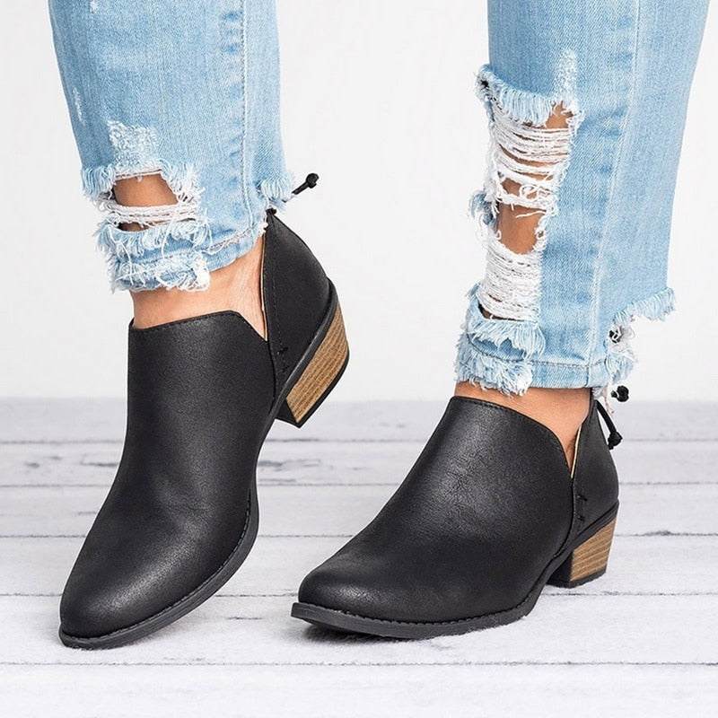 Orthopedic Balance Retro High Heel Ankle Boots - Unique Autumn