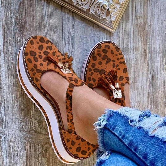 Orthopedic Balance Fringe Flat Shoes - Spring Elegance