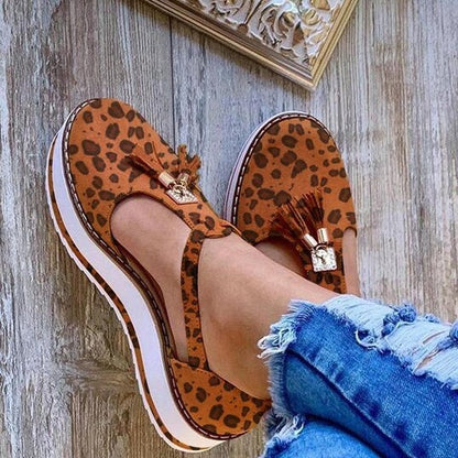 Orthopedic Balance Fringe Flat Shoes - Spring Elegance