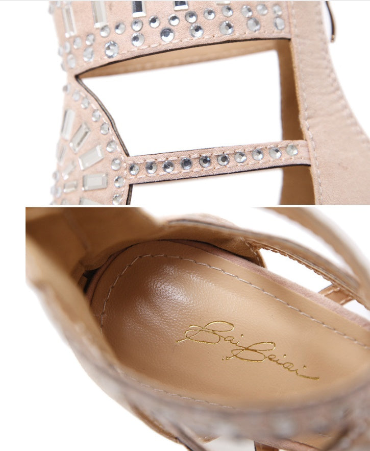Orthopedic Balance Rhinestone High-Heeled Sandals - Unique Elegance
