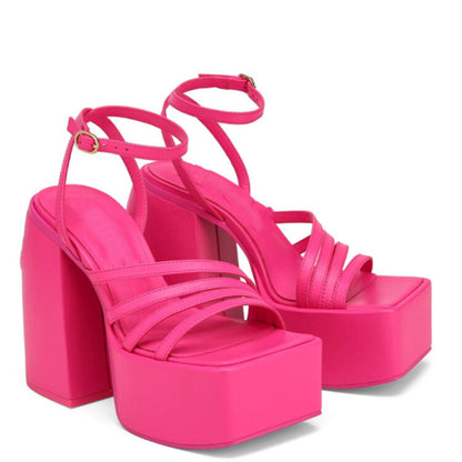 Orthopedic Balance Chunky Platform Ankle Strap High Heel Sandals