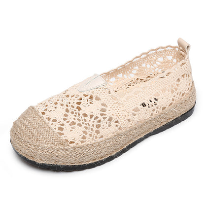 Orthopedic Balance Lace Crochet Espadrille Slip-On Flats