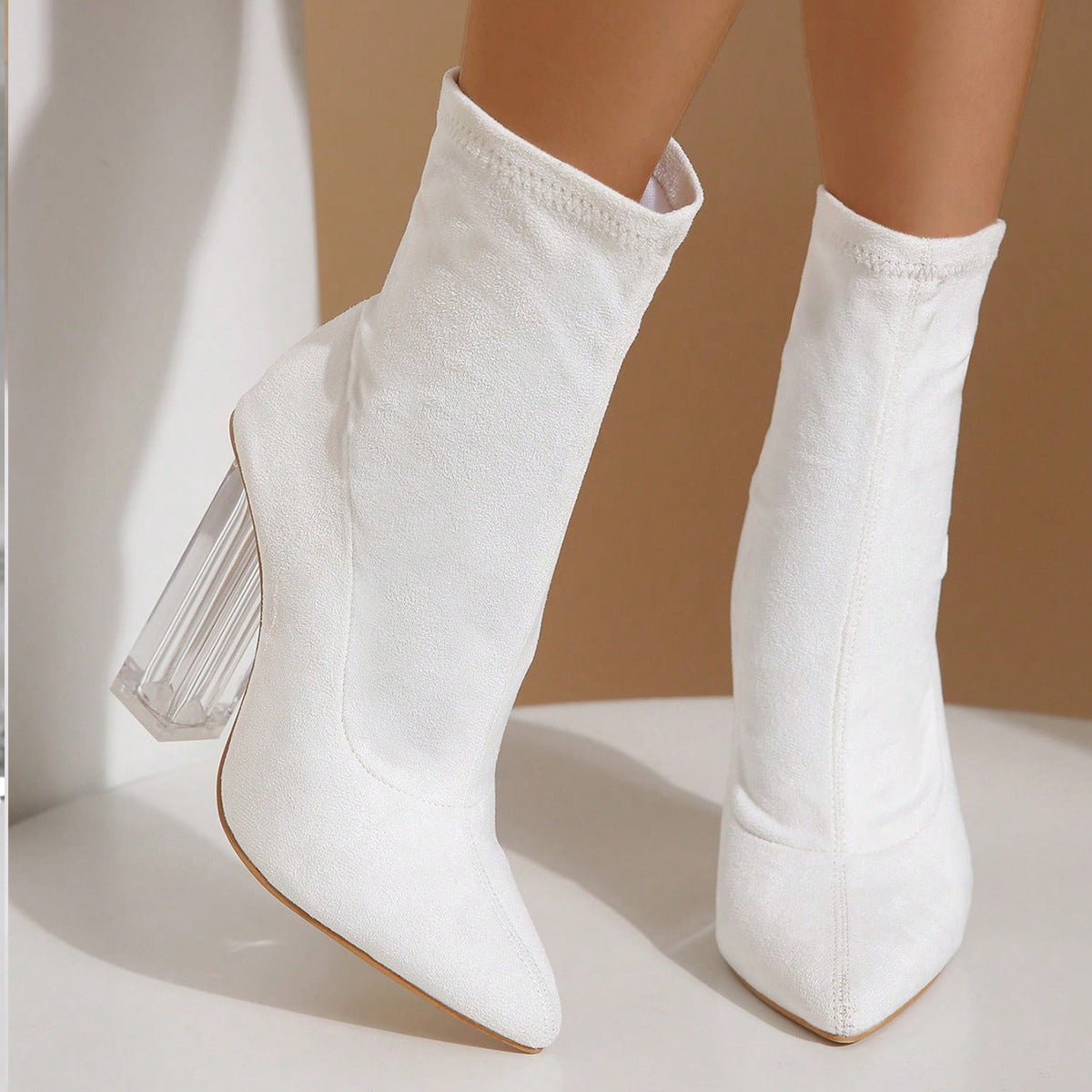 Mirabelle | CrystalLift Orthopedic Clear-Heel Ankle Boots