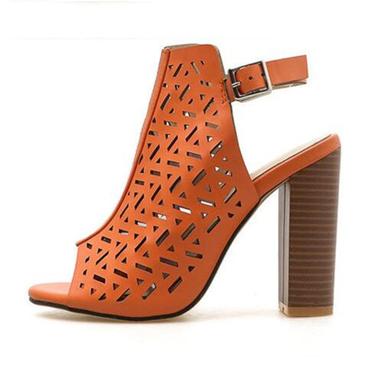 Giorgia | Cut-Out Block Heel Sandals