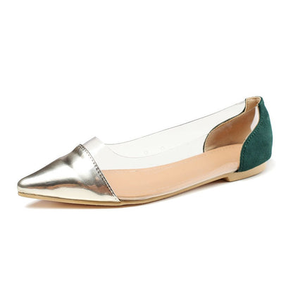 Orthopedic Balance Women’s Pointed Toe Flats – Elegant Transparent Panel Comfort Shoes