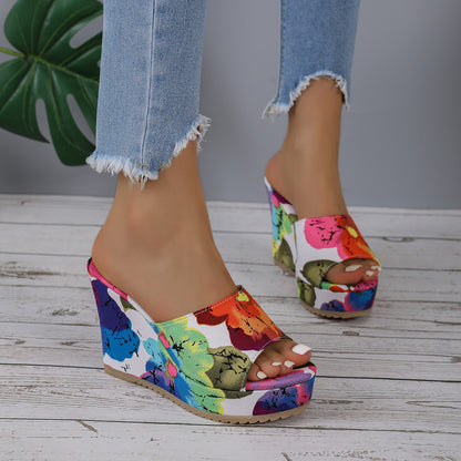 Quinella | Women’s Orthopedic Floral Platform Wedge Sandals