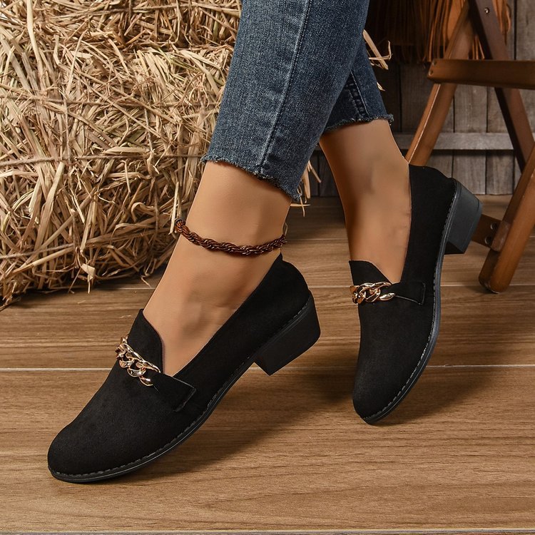 Orthopedic Balance Pointed Toe Chunky Heel Shoes - Comfort
