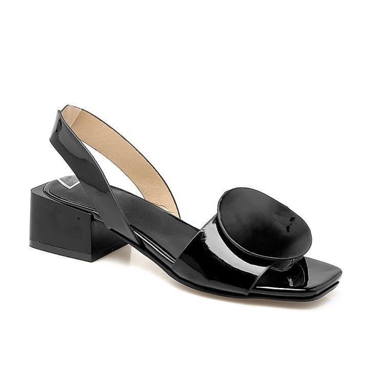 Orthopedic Balance Patent Leather Mid-Heel Shoes With Buckle