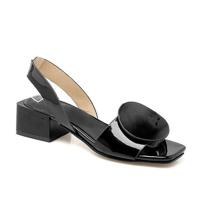 Orthopedic Balance Patent Leather Mid-Heel Shoes With Buckle
