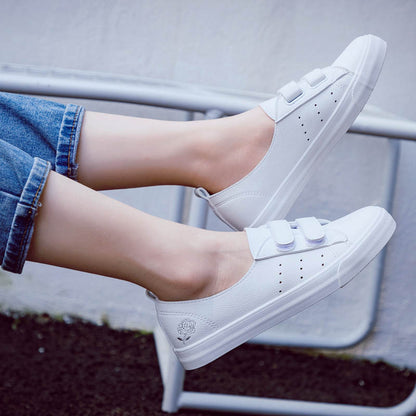 Orthopedic Balance Women’s White Velcro Sneakers – Lightweight Casual Walking Shoes