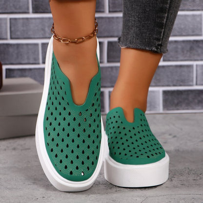 Orthopedic Balance Women’s Perforated Slip-On Sneakers – Breathable Platform Comfort Shoes